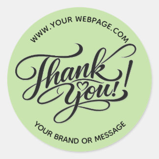 Elegant “Dank je wel” HandLettered ontwerp met har Ronde Sticker