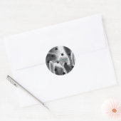 Elegant "Dank mijn gelukkige sterren" Silver Black Ronde Sticker (Envelop)