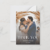 Elegant dank u 2 foto's minimale vervaagde bruilof notitiekaartje (Voorkant)