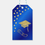 Elegant Dank u Afstudeerder Foto Blauw 2025 Afstud Cadeaulabel (Achterkant)