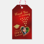 Elegant Dank u Afstudeerder Foto Rood 2025 Afstude Cadeaulabel (Voorkant)