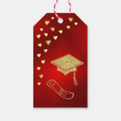 Elegant Dank u Afstudeerder Foto Rood 2025 Afstude Cadeaulabel (Achterkant)