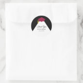 Elegant Dank u Afstuderen voor zwart-witkleuren Ronde Sticker (Tas)