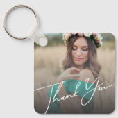 Elegant dank u baby shower 2 foto's Modern Sleutelhanger (Voorkant)