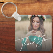 Elegant dank u baby shower 2 foto's Modern Sleutelhanger (Voorkant)