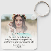 Elegant dank u baby shower 2 foto's Modern Sleutelhanger (Achterkant)