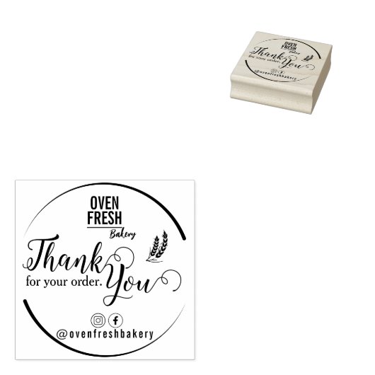 Elegant dank u bedrijfsnaam Bakkerij Rubberstempel (Gestempeld)
