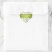Elegant Dank u Bloemenpatroon Lime Green Hart Sticker (Tas)