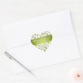 Elegant Dank u Bloemenpatroon Lime Green Hart Sticker (Envelop)