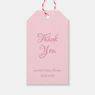 Elegant Dank u Blush Pink Simple Sjabloon Cadeaulabel