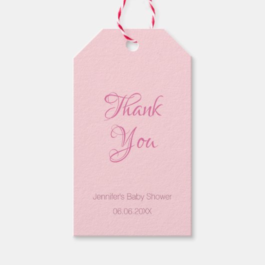Elegant Dank u Blush Pink Simple Sjabloon Cadeaulabel (Voorkant)