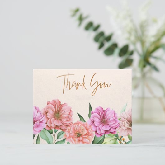 Elegant Dank u Briefkaart (Staand voorkant)