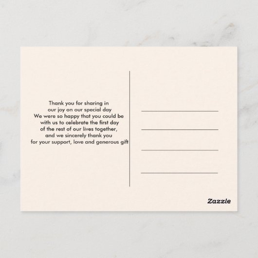 Elegant Dank u Briefkaart (Achterkant)