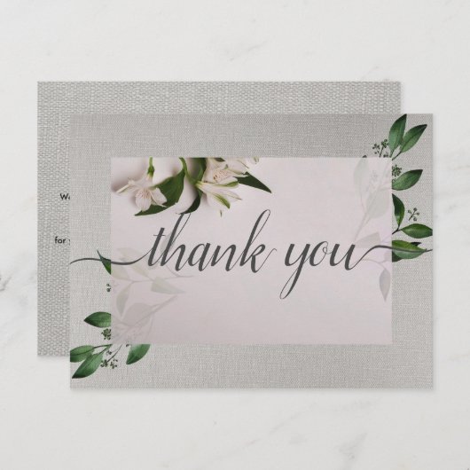 Elegant Dank u Briefkaart (Voorkant / Achterkant)