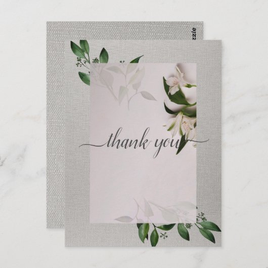 Elegant Dank u Briefkaart (Voorkant / Achterkant)