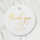 Elegant dank u bruiloft goud bedankjes labels (Voorkant)