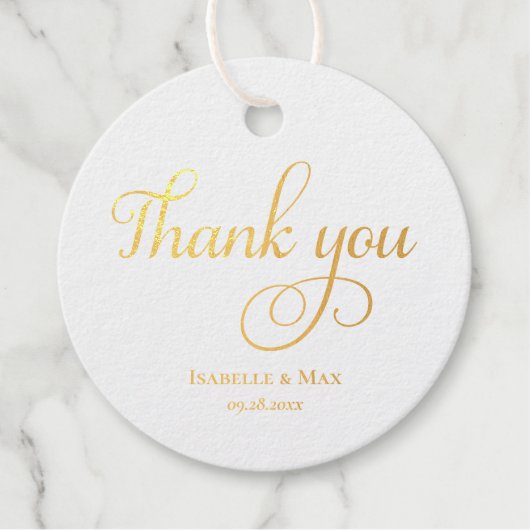 Elegant dank u bruiloft goud bedankjes labels (Voorkant)