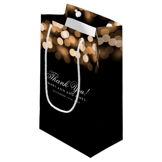 Elegant dank u bruiloft goud Hollywood Glam Klein Cadeauzakje (Voorkant Gekanteld)