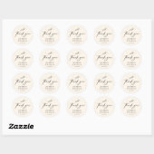 Elegant dank u bruiloft ronde sticker (Vel)