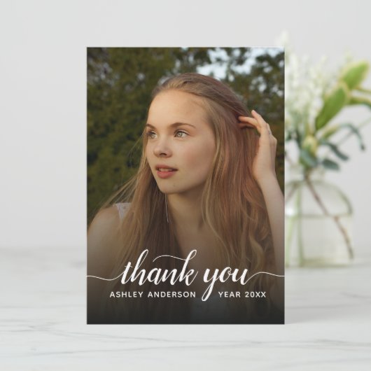 Elegant Dank u de Foto van het Afstuderen van het  Bedankkaart (Staand voorkant)