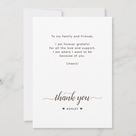 Elegant Dank u de Foto van het Afstuderen van het  Bedankkaart (Achterkant)