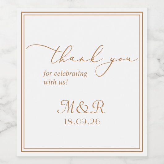 Elegant dank u favoriete bruiloft Jubileum Wijn Etiket (Enkel label)