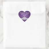Elegant Dank u Fleur De Lis Paarse Hart Sticker (Tas)