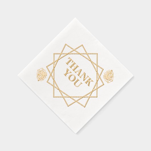 Elegant Dank u Geometrische Patroon & Rozen Folie Servetten (Rechts)