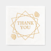 Elegant Dank u Geometrische Patroon & Rozen Folie Servetten (Voorkant)