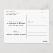 Elegant Dank u Gold Heart Wedding FOTO Briefkaart (Achterkant)