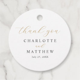 Elegant dank u gouden bruiloft bedankjes labels