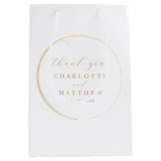 Elegant dank u gouden bruiloft medium cadeauzakje (Voorkant)