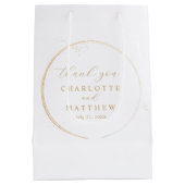 Elegant dank u gouden bruiloft medium cadeauzakje (Achterkant)