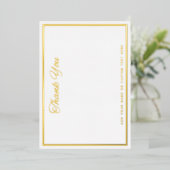 Elegant dank u grens zilver gouden folie notecard folie uitnodiging (Staand Voorkant)