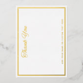 Elegant dank u grens zilver gouden folie notecard uitnodiging (Voorkant)