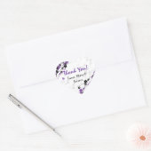 Elegant Dank u Japans Bloemen Paarse Hart Sticker (Envelop)