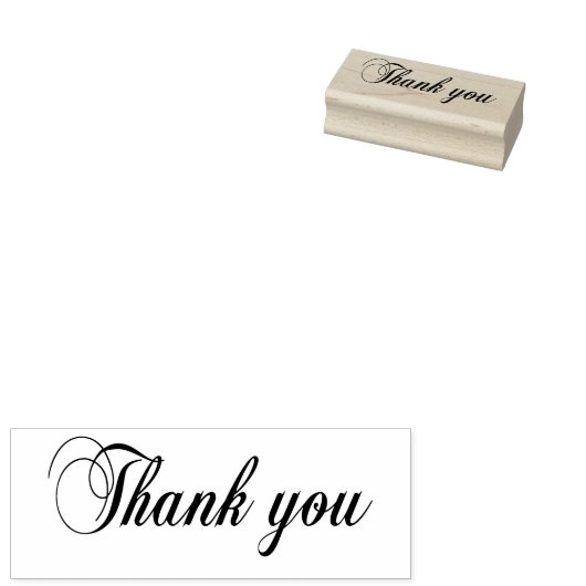 Elegant dank u kalligrafie script rubberstempel (Gestempeld)
