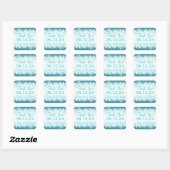 Elegant Dank u Magic Sparkle Turquoise Vierkante Sticker (Vel)