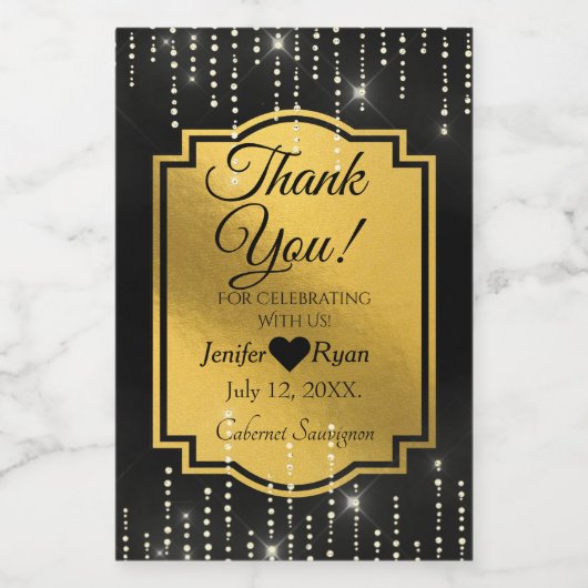 Elegant Dank u Mini Wijnfles Label Wijn Etiket (Enkel label)