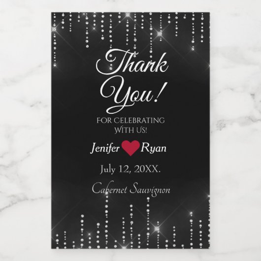 Elegant Dank u Mini Wijnfles Label Wijn Etiket (Enkel label)