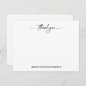 Elegant dank u modern script koppel notitiekaartje (Voorkant / Achterkant)