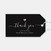 Elegant dank u modern script Roos Gold Business Cadeaulabel (Voorkant (Horizontaal))