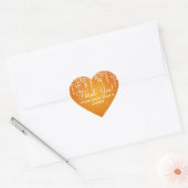 Elegant Dank u Nacht Dazzle Sinaasappel Hart Sticker (Envelop)