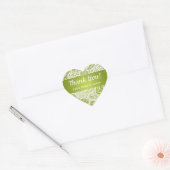 Elegant Dank u Paisley Patroon Lime Green Hart Sticker (Envelop)