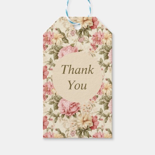 Elegant Dank u  pastelkunstwerk Bohemian Cadeaulabel (Voorkant)