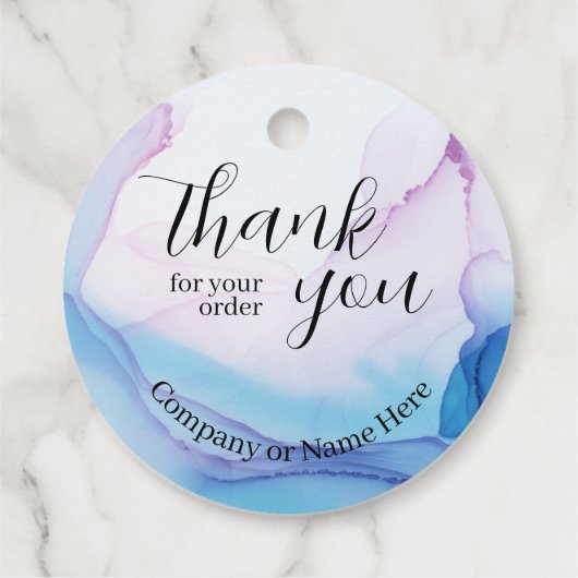 Elegant dank u professionele zakelijke Waterverf Bedankjes Labels (Achterkant)