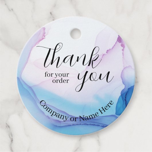 Elegant dank u professionele zakelijke Waterverf Bedankjes Labels (Voorkant)