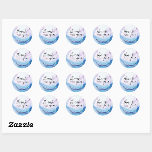 Elegant dank u professionele zakelijke Waterverf Ronde Sticker (Vel)