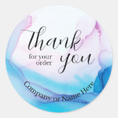 Elegant dank u professionele zakelijke Waterverf Ronde Sticker (Voorkant)