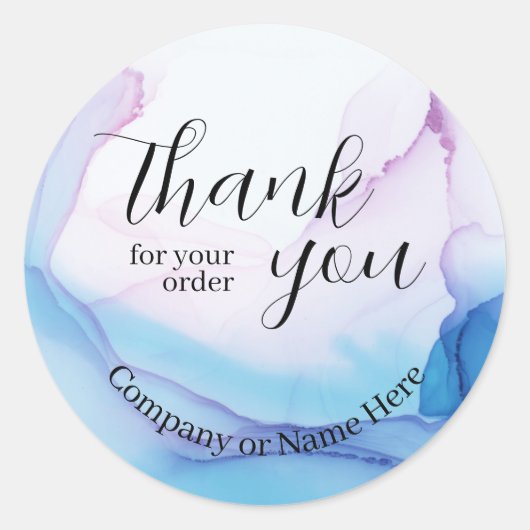 Elegant dank u professionele zakelijke Waterverf Ronde Sticker (Voorkant)